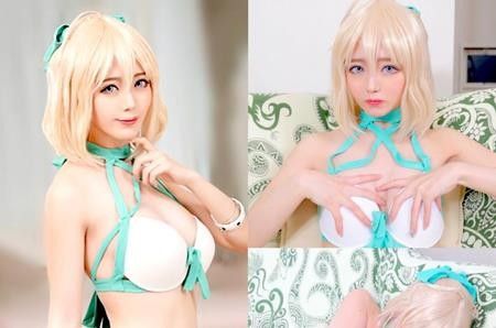 『本物コスプレイヤー/個撮』Fate/Grand Orderの沖田総司が幕末から、ここに見参❣マンスジくっきり肉厚パイパンまんこ♡敏感クリトリスに電マ直撃＆後背位で痙攣イキしちゃう無敵級ハメ撮り映像♡